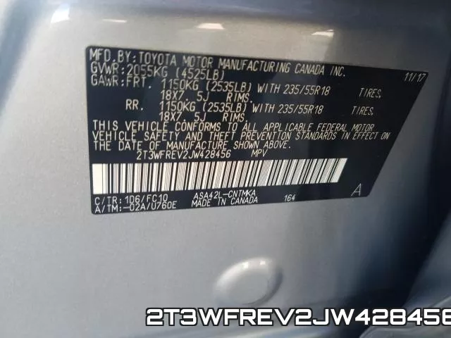 2T3WFREV2JW428456 фото 2