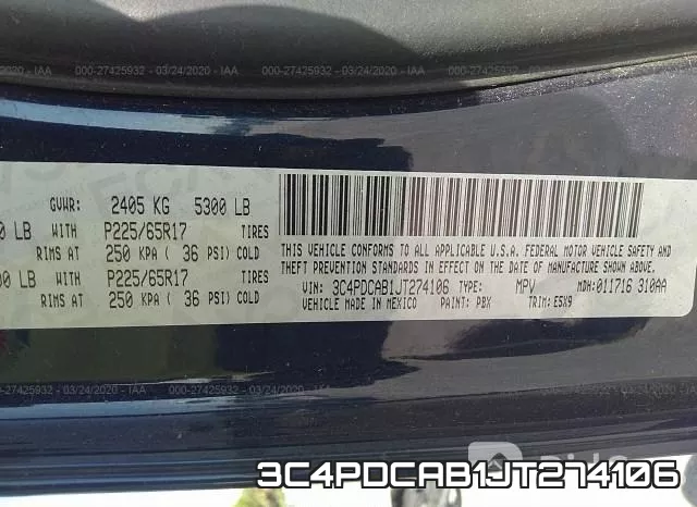 3C4PDCAB1JT274106 фото 10