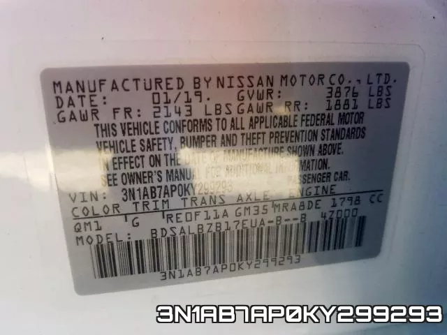 3N1AB7AP0KY299293 фото 2