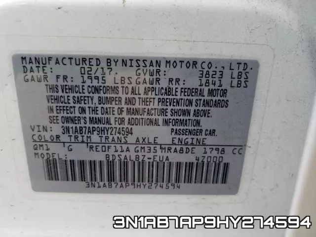 3N1AB7AP9HY274594 фото 2
