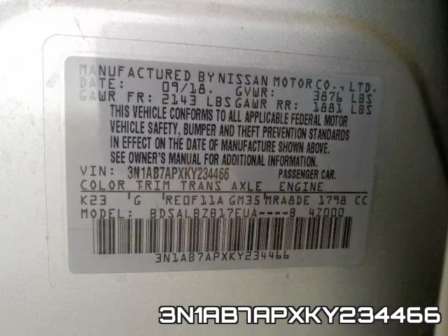 3N1AB7APXKY234466 фото 2