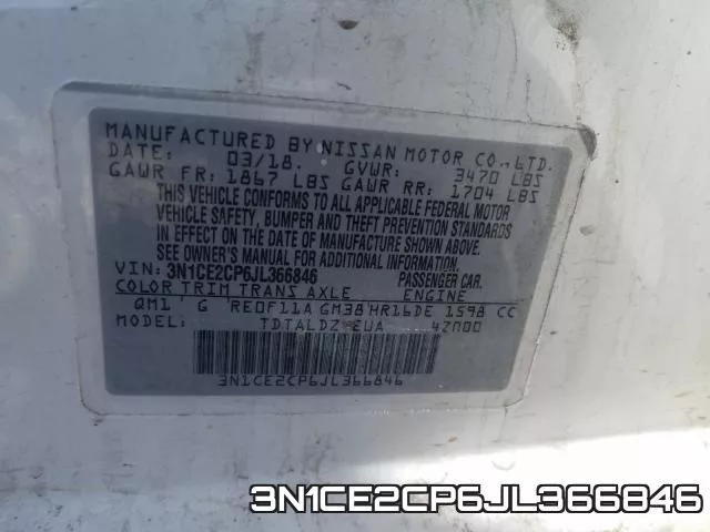 3N1CE2CP6JL366846 фото 2