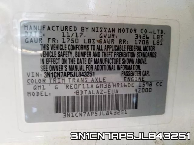 3N1CN7AP5JL843251 фото 2