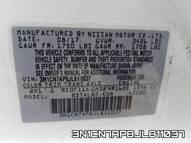 3N1CN7AP8JL811037 фото 2