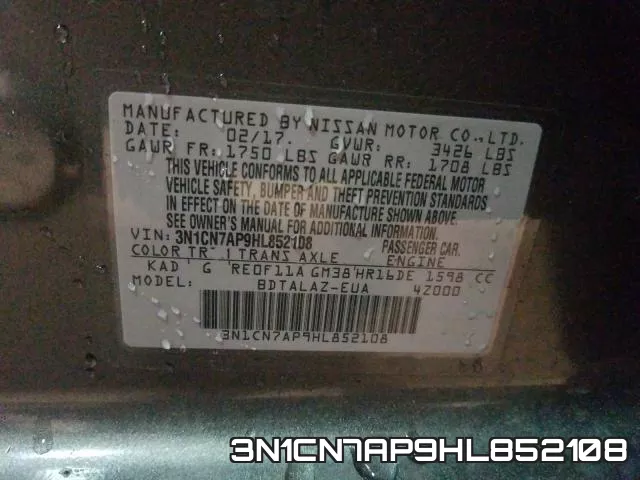 3N1CN7AP9HL852108 фото 2