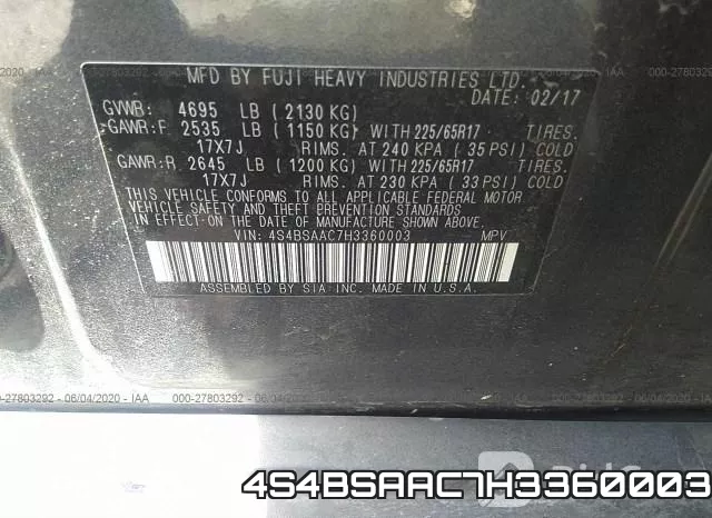 4S4BSAAC7H3360003 фото 10