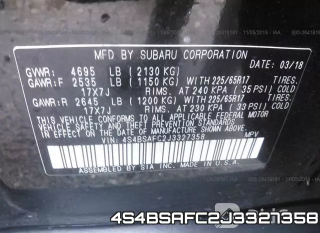 4S4BSAFC2J3327358 фото 10