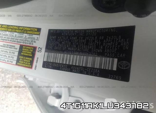4T1G11AK1LU343782 фото 10