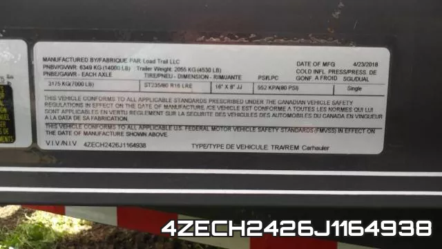 4ZECH2426J1164938 фото 2