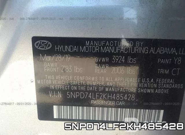 5NPD74LF2KH485428 фото 10