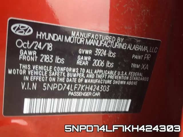 5NPD74LF7KH424303 фото 2