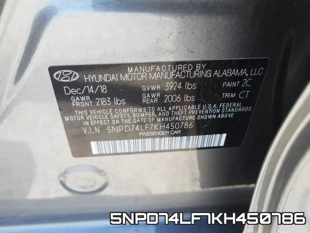 5NPD74LF7KH450786 фото 2