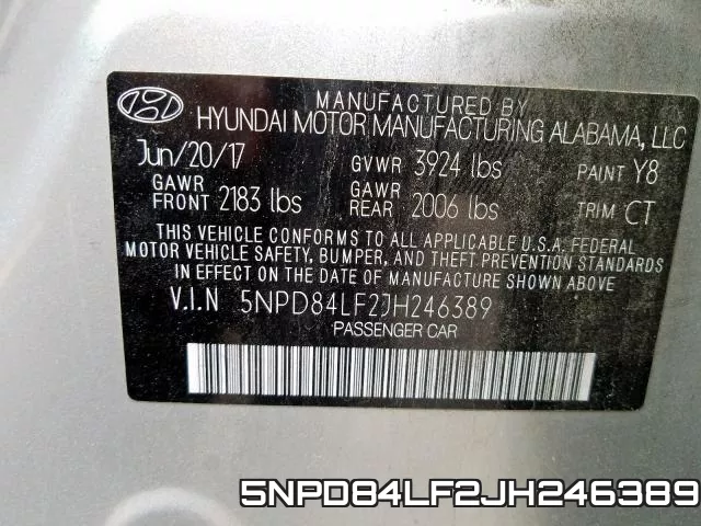 5NPD84LF2JH246389 фото 2