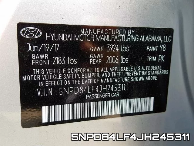 5NPD84LF4JH245311 фото 2
