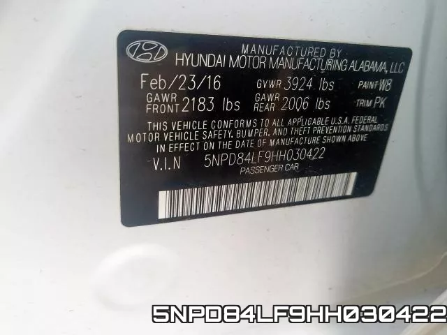 5NPD84LF9HH030422 фото 2