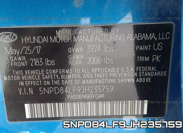 5NPD84LF9JH235759 фото 10