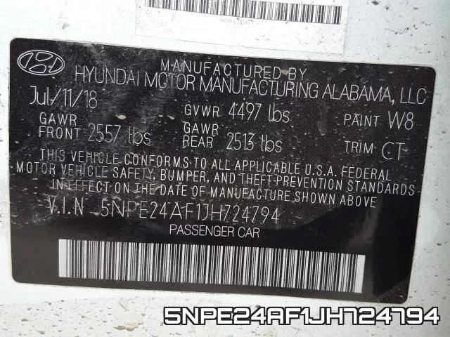 5NPE24AF1JH724794 фото 2
