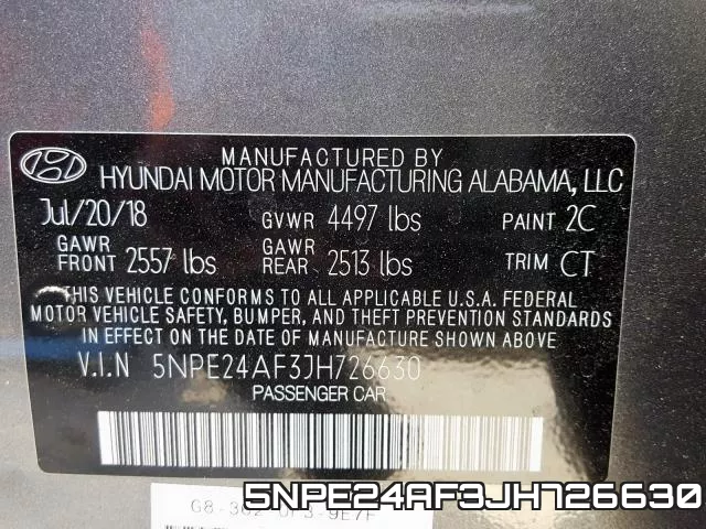 5NPE24AF3JH726630 фото 2