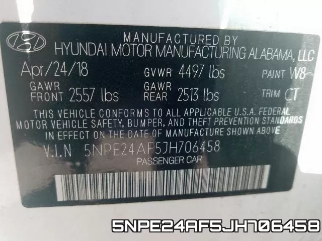 5NPE24AF5JH706458 фото 2
