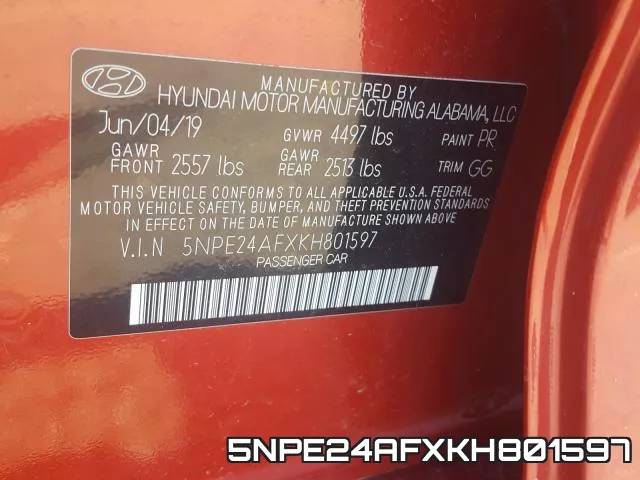 5NPE24AFXKH801597 фото 2