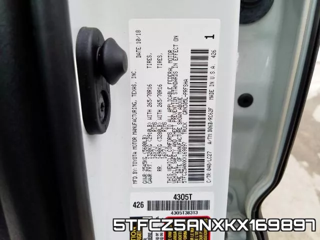 5TFCZ5ANXKX169897 фото 2