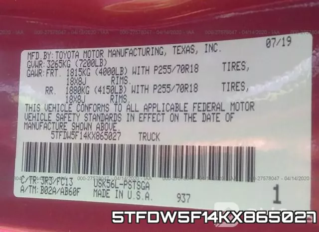5TFDW5F14KX865027 фото 10