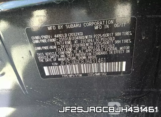 JF2SJAGC8JH431461 фото 10