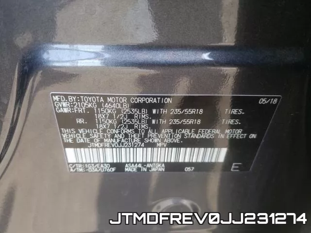 JTMDFREV0JJ231274 фото 2