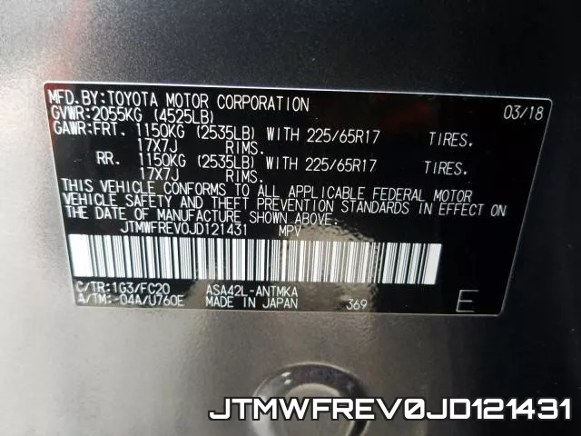 JTMWFREV0JD121431 фото 2