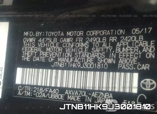 JTNB11HK9J3001810 фото 10