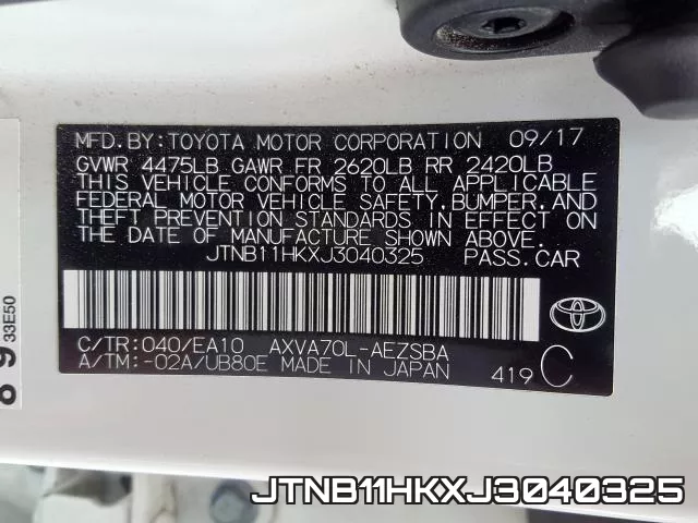 JTNB11HKXJ3040325 фото 2