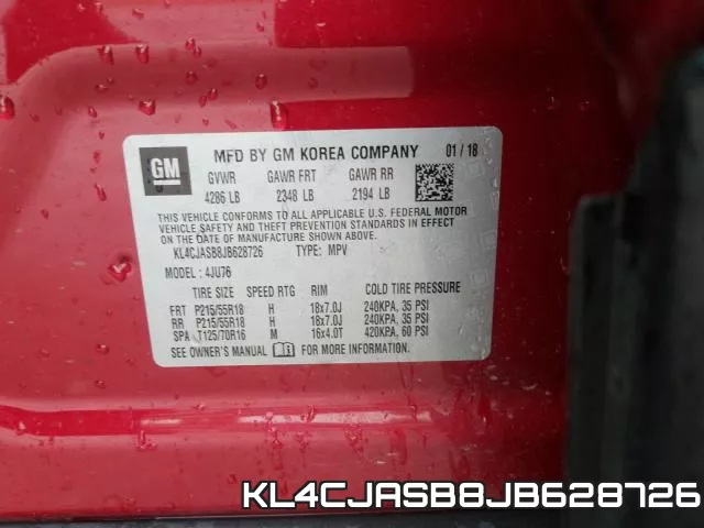 KL4CJASB8JB628726 фото 2