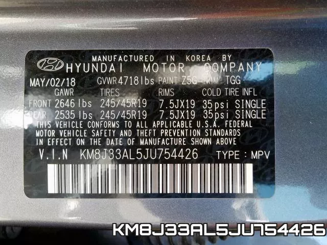 KM8J33AL5JU754426 фото 2