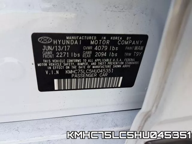 KMHC75LC5HU045351 фото 2