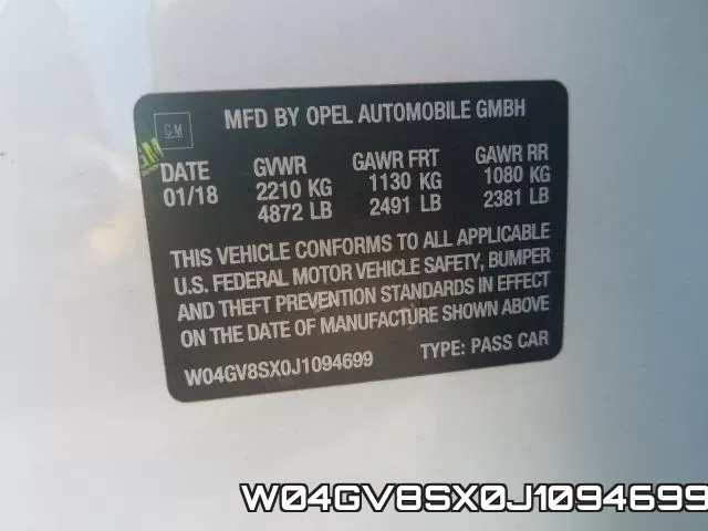 W04GV8SX0J1094699 фото 2