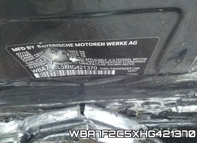 WBA7F2C5XHG421370 фото 10