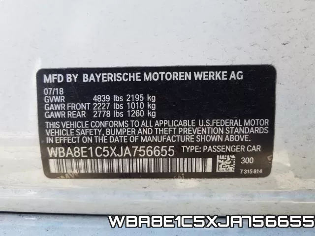 WBA8E1C5XJA756655 фото 2
