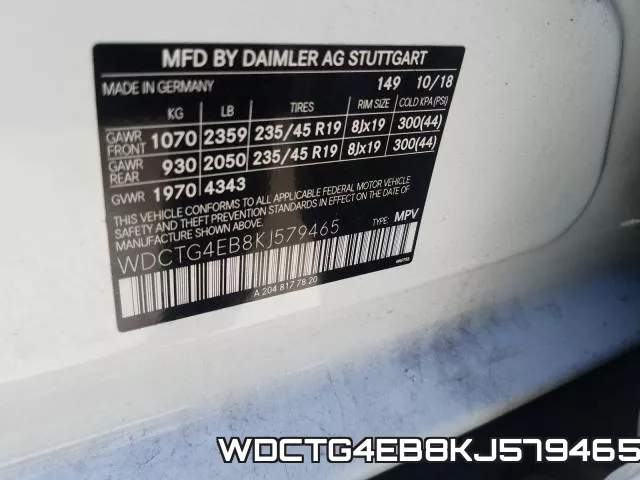 WDCTG4EB8KJ579465 фото 2
