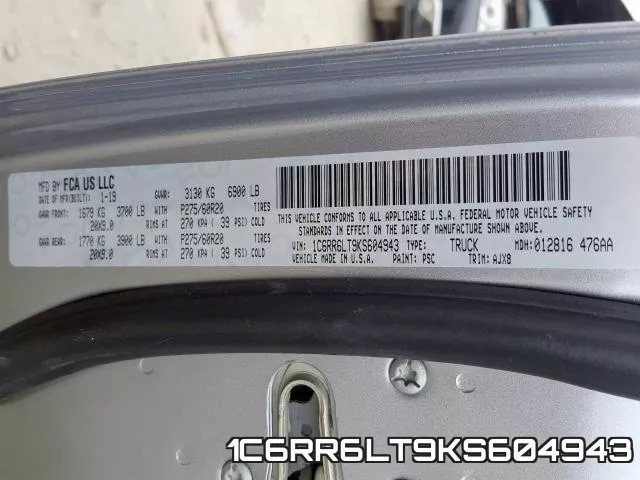 1C6RR6LT9KS604943 фото 2