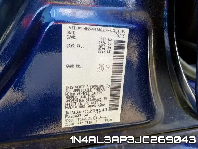 1N4AL3AP3JC269043 фото 2