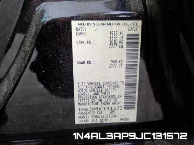 1N4AL3AP9JC131572 фото 2