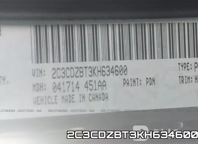 2C3CDZBT3KH634600 фото 10