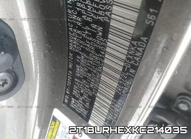 2T1BURHEXKC214035 фото 10