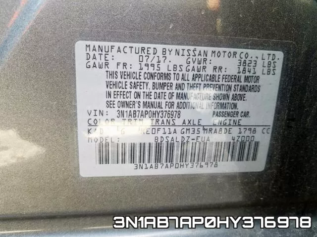 3N1AB7AP0HY376978 фото 2