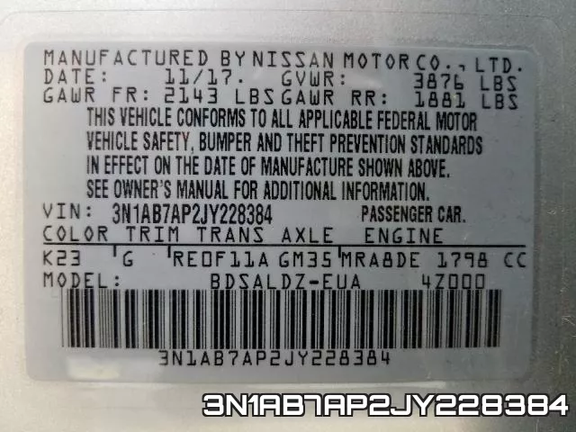3N1AB7AP2JY228384 фото 2