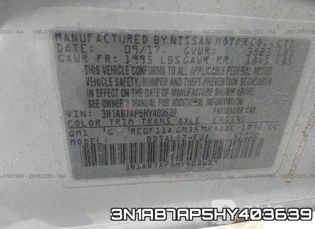 3N1AB7AP5HY403639 фото 10