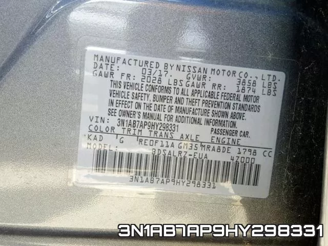 3N1AB7AP9HY298331 фото 2