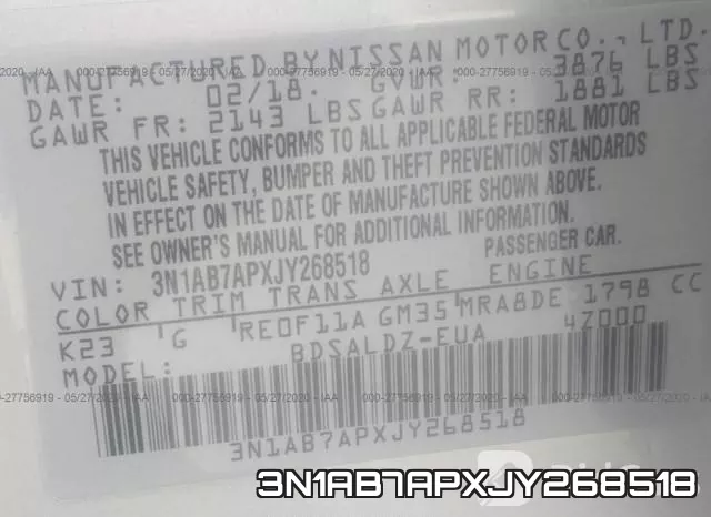 3N1AB7APXJY268518 фото 10