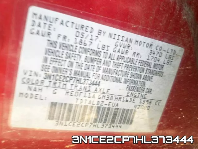 3N1CE2CP7HL373444 фото 2