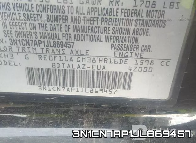 3N1CN7AP1JL869457 фото 10